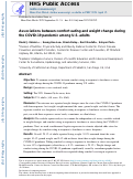 Cover page: Associations between comfort eating and weight change during the COVID-19 pandemic among U.S. adults.