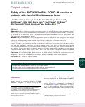 Cover page: Safety of the BNT162b2 mRNA COVID-19 vaccine in patients with familial Mediterranean fever.