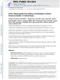 Cover page: APOL1 Nephropathy Risk Alleles and Mortality in African American Adults: A Cohort Study
