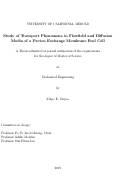 Cover page: Study of Transport Phenomena in Flowfield and Diffusion Media of a Proton Exchange Membrane Fuel Cell