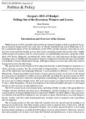Cover page: Oregon's 2013-15 Budget: Pulling Out of the Recession, Winners and Losers