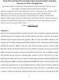 Cover page: Steady state and time resolved optical characterization studies of Zn2SnO4 nanowires for solar cell applications