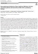 Cover page: Neuropathological findings in Down syndrome, Alzheimer’s disease and control patients with and without SARS-COV-2: preliminary findings