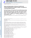 Cover page: Design and implementation of electronic health record common data elements for pediatric epilepsy: Foundations for a learning health care system.