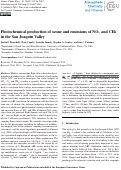 Cover page: Photochemical production of ozone and emissions of NOx and CH4 in the San Joaquin Valley