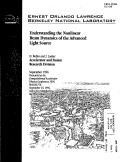 Cover page: Understanding the Nonlinear Beam Dynamics of the Advanced Light Source