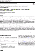 Cover page: Regional Therapy Approaches for Gastric Cancer with Limited Peritoneal Disease.