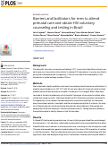 Cover page: Barriers and facilitators for men to attend prenatal care and obtain HIV voluntary counseling and testing in Brazil