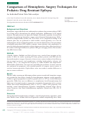 Cover page: Comparison of Hemispheric Surgery Techniques for Pediatric Drug-Resistant Epilepsy: An Individual Patient Data Meta-analysis.