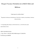 Cover page: Oxygen Vacancy Formation on α‑MoO3 Slabs and Ribbons