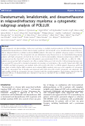 Cover page: Daratumumab, lenalidomide, and dexamethasone in relapsed/refractory myeloma: a cytogenetic subgroup analysis of POLLUX.