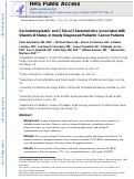 Cover page: Sociodemographic and clinical characteristics associated with vitamin D status in newly diagnosed pediatric cancer patients