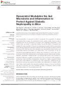 Cover page: Resveratrol Modulates the Gut Microbiota and Inflammation to Protect Against Diabetic Nephropathy in Mice