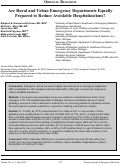 Cover page: Are Rural and Urban Emergency Departments Equally Prepared to Reduce Avoidable Hospitalizations?