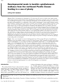Cover page: Developmental mode in benthic opisthobranch molluscs from the northeast Pacific Ocean: feeding in a sea of plenty