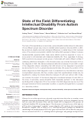 Cover page: State of the Field: Differentiating Intellectual Disability From Autism Spectrum Disorder