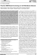 Cover page: Fluorine NMR‐Based Screening on Cell Membrane Extracts