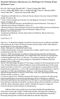 Cover page: Hospital Influenza Admissions as a Harbinger for Nursing Home Influenza Cases