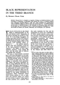 Cover page: Black Representation in the Third Branch