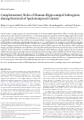 Cover page: Complementary Roles of Human Hippocampal Subregions during Retrieval of Spatiotemporal Context