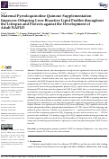 Cover page: Maternal Pyrroloquinoline Quinone Supplementation Improves Offspring Liver Bioactive Lipid Profiles throughout the Lifespan and Protects against the Development of Adult NAFLD