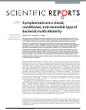 Cover page: Symplasmata are a clonal, conditional, and reversible type of bacterial multicellularity