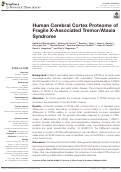 Cover page: Human Cerebral Cortex Proteome of Fragile X-Associated Tremor/Ataxia Syndrome