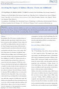 Cover page: Averting the legacy of kidney disease. Focus on childhood