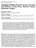 Cover page: Changing Obsidian Sources at the Lost Dune and McCoy Creek Sites, Blitzen Valley, Southeast Oregon