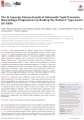 Cover page: The Vi Capsular Polysaccharide of Salmonella Typhi Promotes Macrophage Phagocytosis by Binding the Human C-Type Lectin DC-SIGN