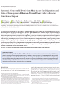 Cover page: Systemic Neutrophil Depletion Modulates the Migration and Fate of Transplanted Human Neural Stem Cells to Rescue Functional Repair.