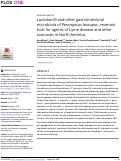 Cover page: Lactobacilli and other gastrointestinal microbiota of Peromyscus leucopus, reservoir host for agents of Lyme disease and other zoonoses in North America