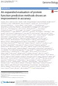 Cover page: An expanded evaluation of protein function prediction methods shows an improvement in accuracy