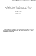 Cover page: An Explicit Runge-Kutta Iteration for Diffusion in the Low Mach Number Combustion 
Code