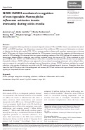 Cover page: NOD1/NOD2-mediated recognition of non-typeable Haemophilus influenzae activates innate immunity during otitis media.