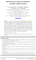 Cover page: Interference of a pair of symmetric partially coherent beams