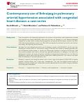 Cover page: Contemporary use of Selexipag in pulmonary arterial hypertension associated with congenital heart disease: a case series