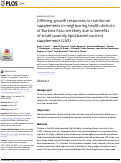 Cover page: Differing growth responses to nutritional supplements in neighboring health districts of Burkina Faso are likely due to benefits of small-quantity lipid-based nutrient supplements (LNS)