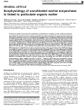 Cover page: Ecophysiology of uncultivated marine euryarchaea is linked to particulate organic matter.