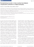 Cover page: Residual kidney function in twice-weekly hemodialysis: irreplaceable contribution to dialysis adequacy.