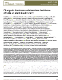 Cover page: Change in dominance determines herbivore effects on plant biodiversity