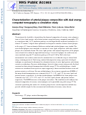 Cover page: Characterization of arterial plaque composition with dual energy computed tomography: a simulation study