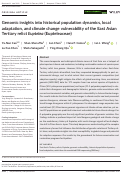 Cover page: Genomic insights into historical population dynamics, local adaptation, and climate change vulnerability of the East Asian Tertiary relict Euptelea (Eupteleaceae)