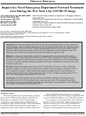 Cover page: Impact of a Novel Emergency Department Forward Treatment Area During the New York City COVID-19 Surge