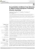 Cover page: Accumulation of Dense Core Vesicles in Hippocampal Synapses Following Chronic Inactivity