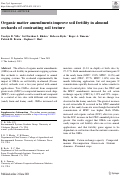 Cover page: Organic matter amendments improve soil fertility in almond orchards of contrasting soil texture