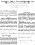 Cover page: Comparative Study of Correlated Shadowing Loss Model for Wireless Sensor Networks