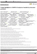 Cover page: Target highlights in CASP14: Analysis of models by structure providers