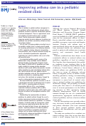 Cover page: Improving asthma care in a pediatric resident clinic.