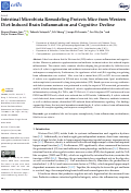 Cover page: Intestinal Microbiota Remodeling Protects Mice from Western Diet-Induced Brain Inflammation and Cognitive Decline